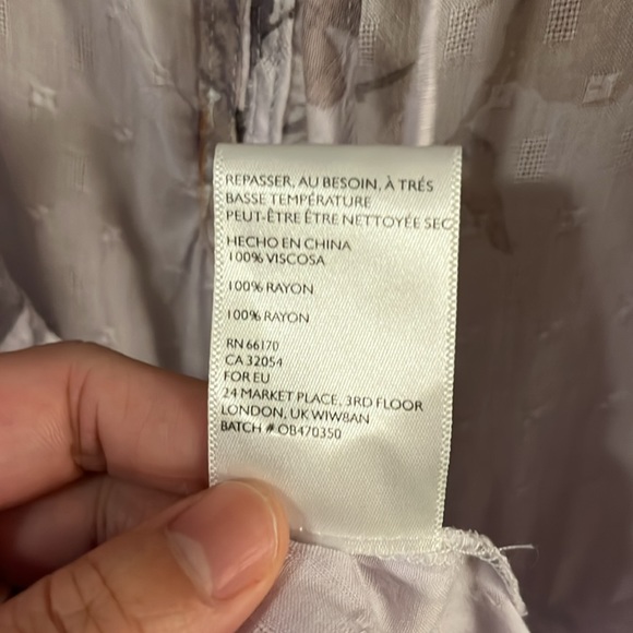 NWT Urban Outfitters Lavender Floral Ruffle Sleeve Tie Back Sheer Romper S - Picture 14 of 16